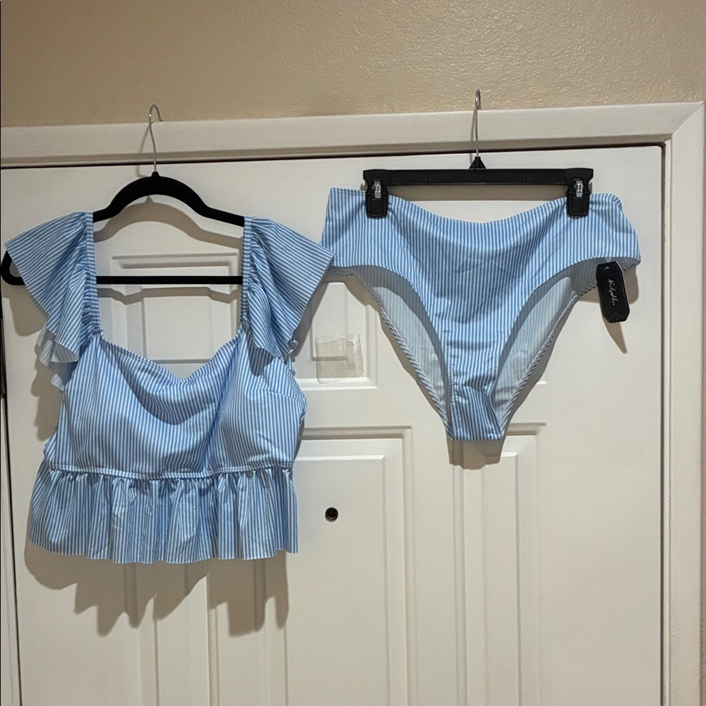 Soly Hux Blue Striped Two-Piece Swimsuit